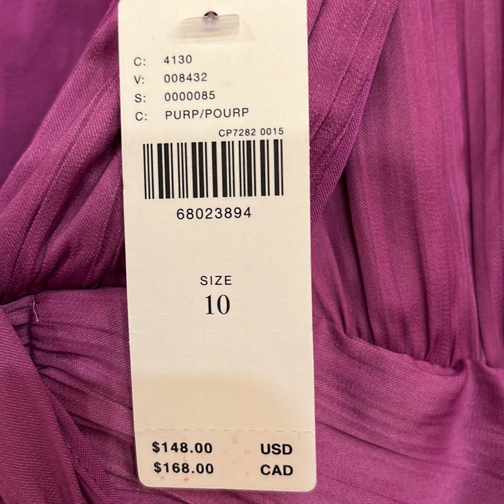 NWT Anthropologie Deep V purple mini dress - Picture 7 of 12